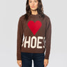 MC2 SAINT BARTH-Maglione Oversize con Cuore e Scritta Shoes Marrone-TRYME Shop