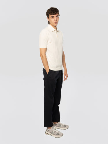 Blue Easy Fit Pants with Pleats
