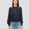MAX MARA MM-Coordinato Maglia a V e Top Smanicato in Maglia Blu-TRYME Shop