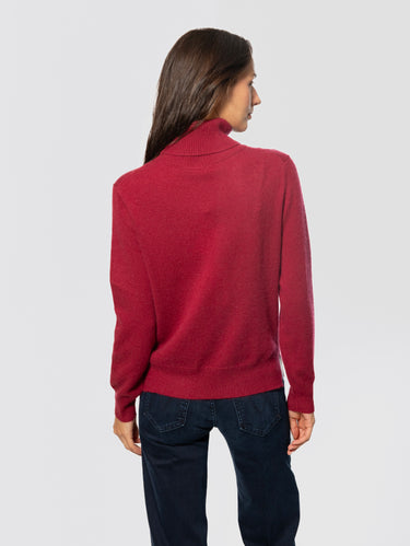 Maglia Laurene Collo Alto in Cashmere Rosso