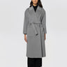 BRERAS MILANO-Cappotto Lungo in Lana con Bottone Nascosto Grigio-TRYME Shop