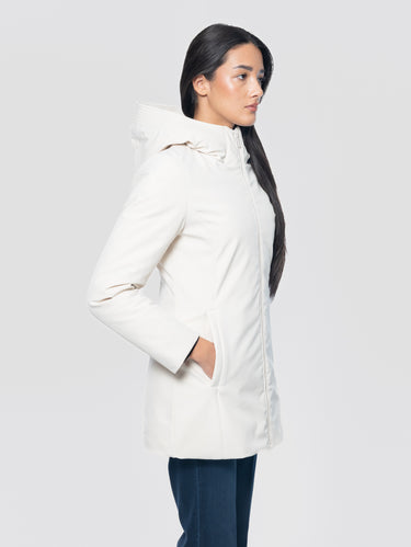 Parka in Tech Soft Shell Firth Down Latte