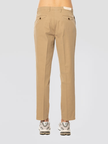 Easy Fit Trousers with Pleats Sand