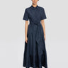P.A.R.O.S.H.-Abito Lungo in Taffetà Blu-TRYME Shop
