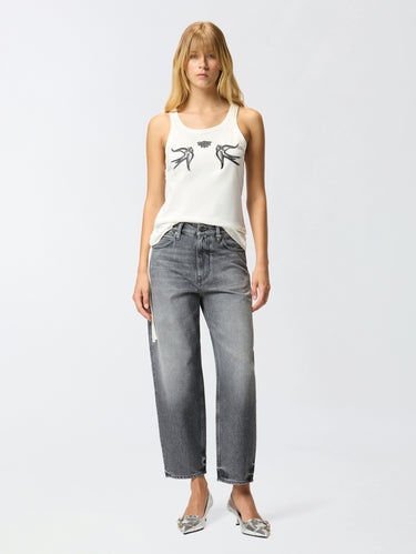 Jeans Balloon Fit mit ballonförmigem Bein in Grau
