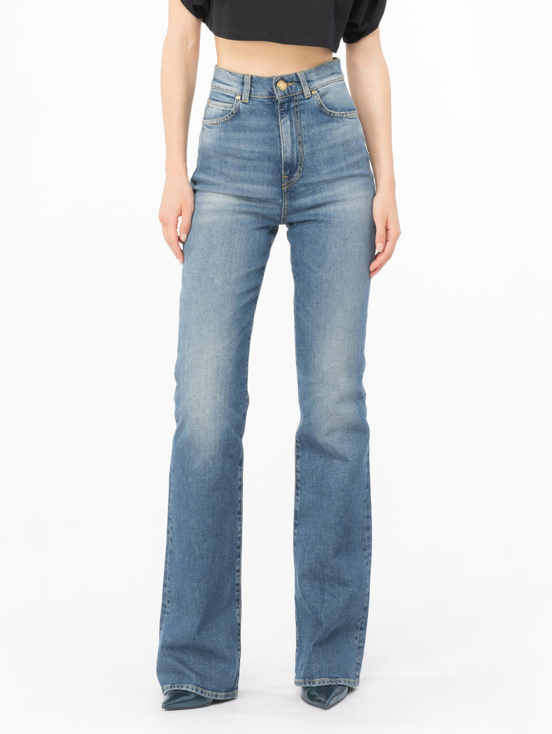 PINKO-Jeans Vita Alta Flare Lavaggio Dirty-TRYME Shop
