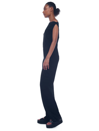 Broek van elastische jersey met hoge taille zwart