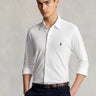 RALPH LAUREN-Camicia in Piqué di Cotone Bianco-TRYME Shop