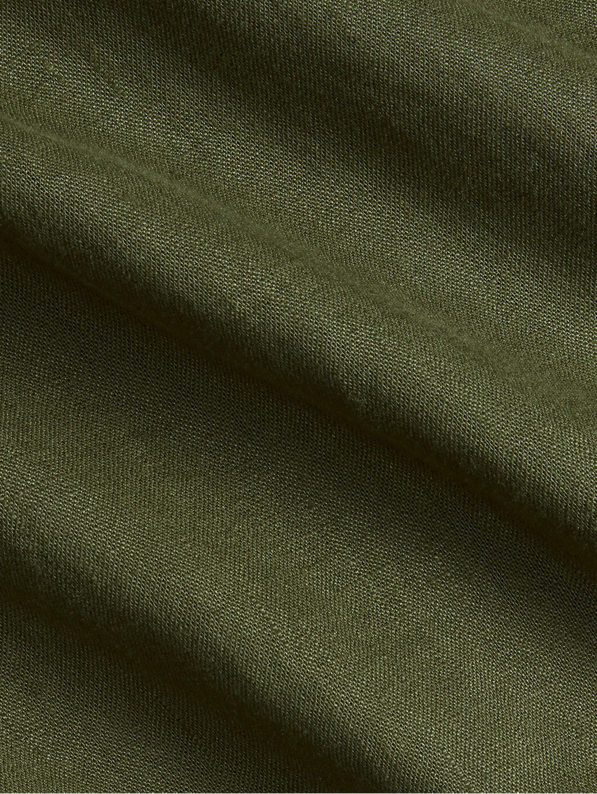 Slim Fit Military Green Linen Shirt