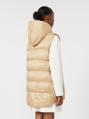 Gilet in Luxepad Trapuntato con Cappuccio Albino