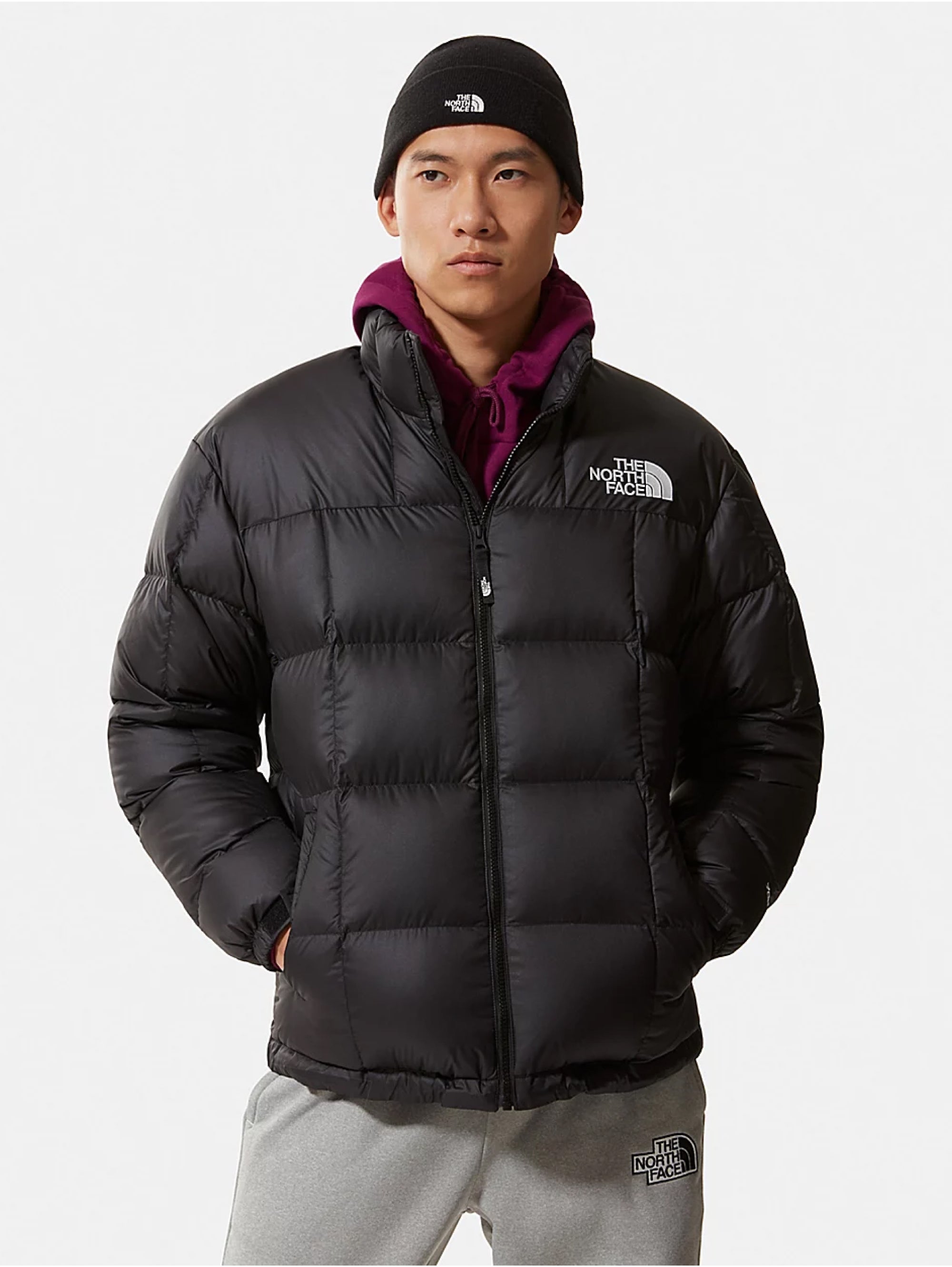 THE NORTH FACE-Giaccone Corto Trapuntato in Piuma Lhotse Nero-TRYME Shop