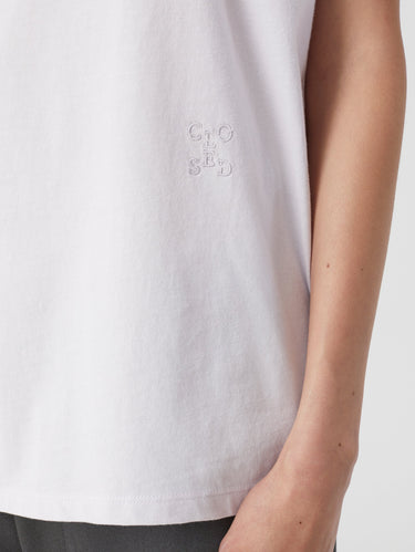 T-Shirt mit Logo-Stickerei Weiß
