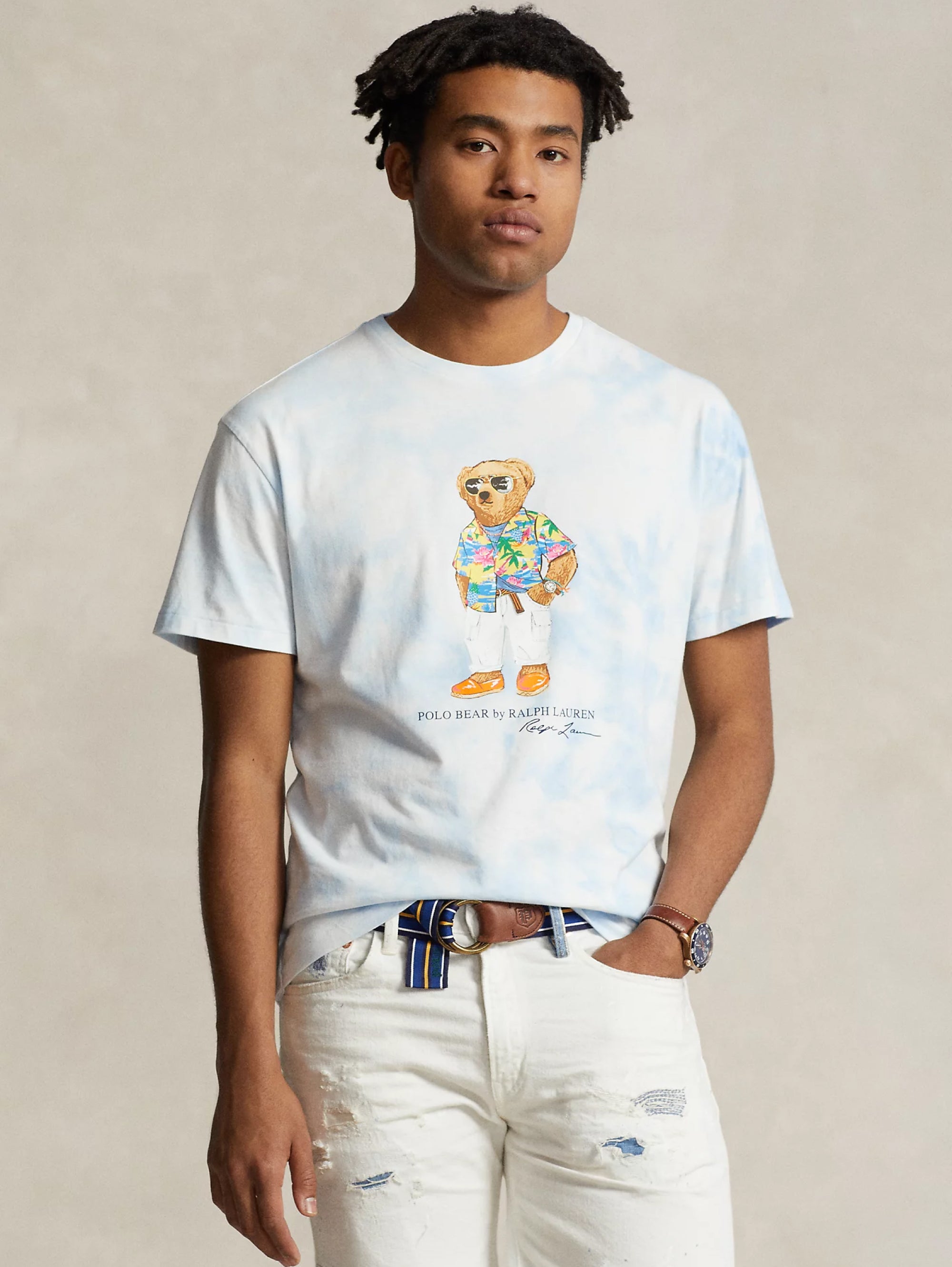 RALPH LAUREN-T-shirt Polo Bear Tie Dye Blu-TRYME Shop