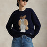 RALPH LAUREN-Maglione in Lana e Cashmere con Polo Bear Blu-TRYME Shop