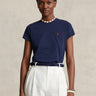 RALPH LAUREN-T-shirt Girocollo in Cotone Blu-TRYME Shop