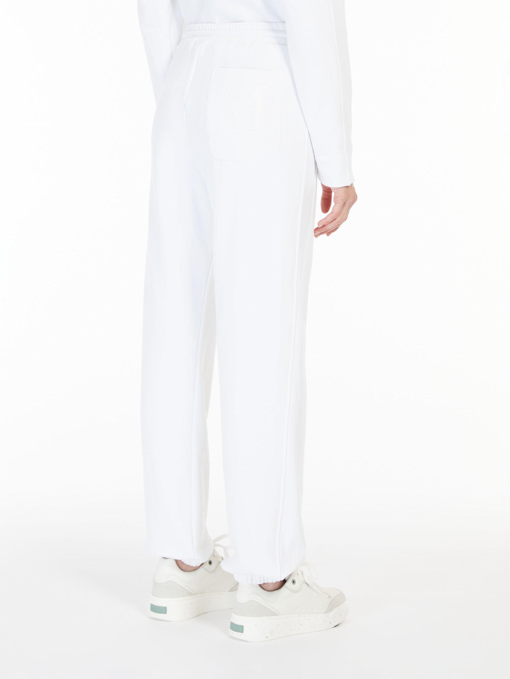 Jogging Pants with Tone-on-Tone Band in White