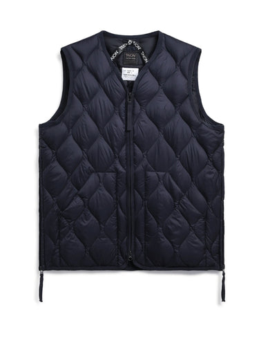 Gilet Leggero con Trapuntatura a Onde Navy