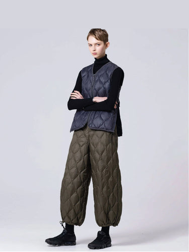 Gilet Leggero con Trapuntatura a Onde Navy