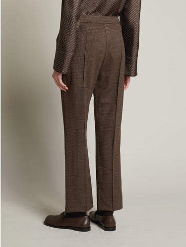 Pantaloni in Principe di Galles Cropped alla Caviglia Testa Moro
