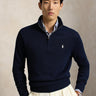 RALPH LAUREN-Maglia in Cotone con Mezza Zip Blu-TRYME Shop