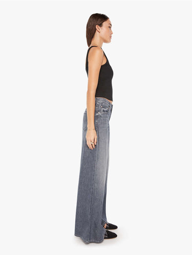 Palazzo-Jeans mit hoher Taille Grau
