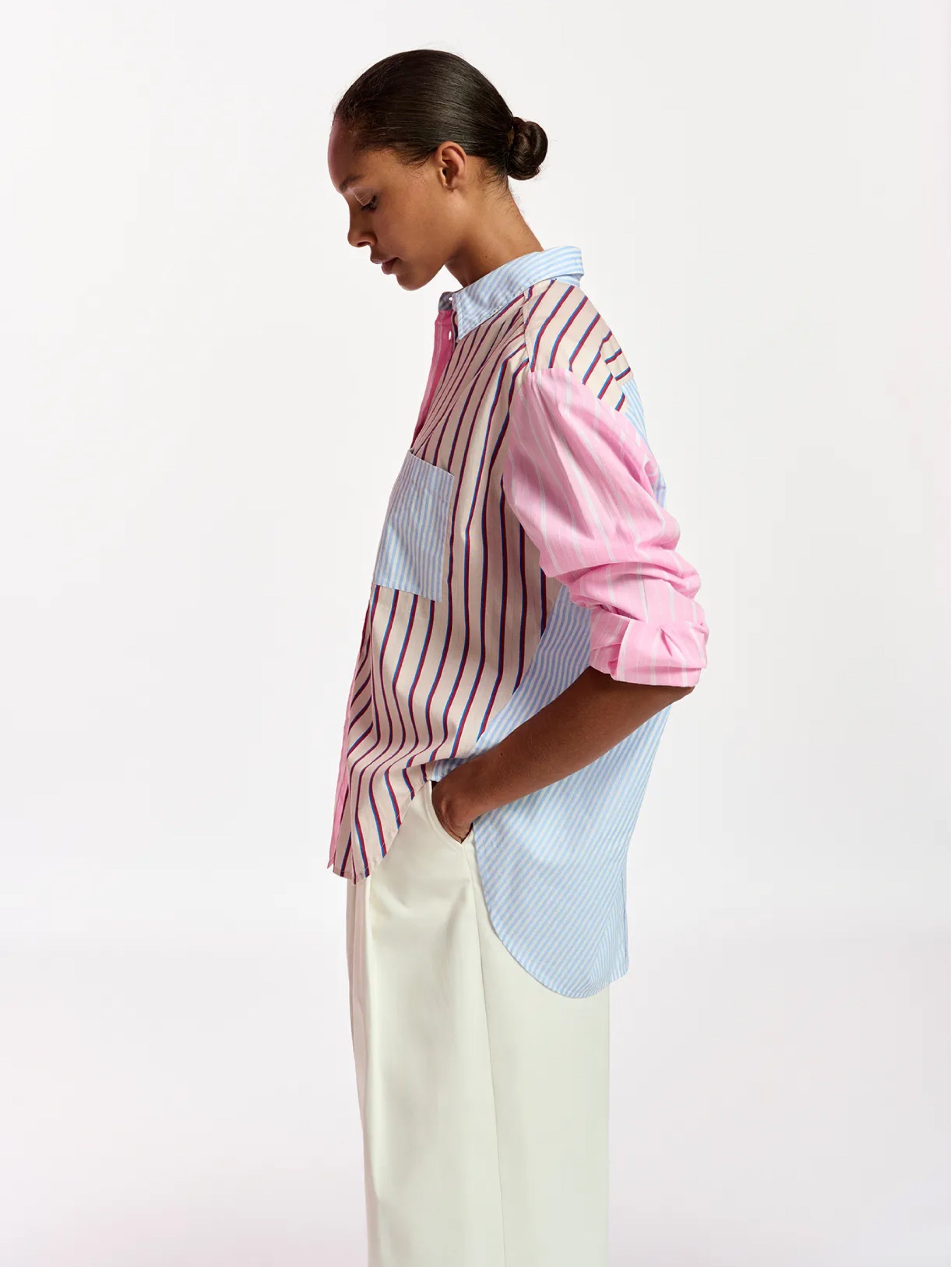 Multicolor Striped Oversized Shirt