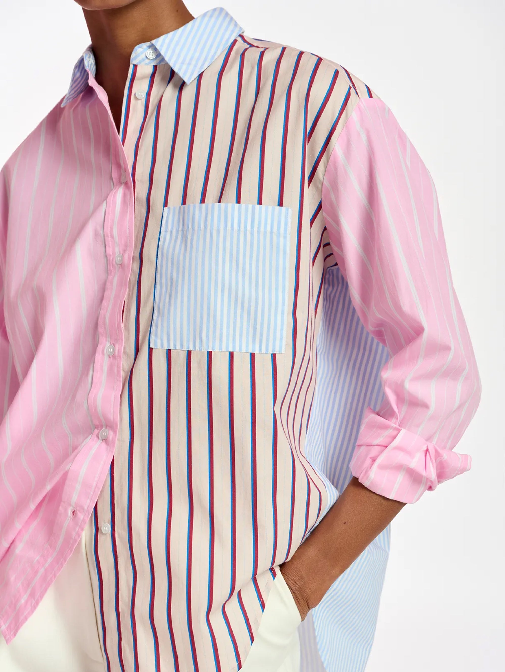 Camicia Oversize a Righe Multicolor