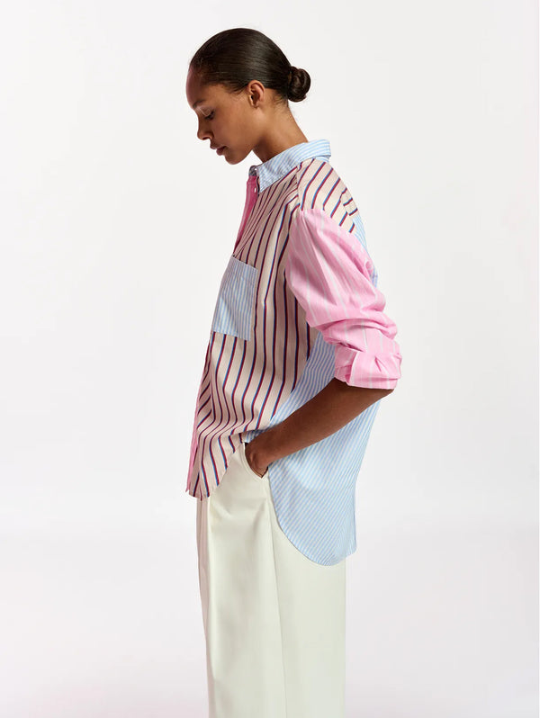 Camicia Oversize a Righe Multicolor