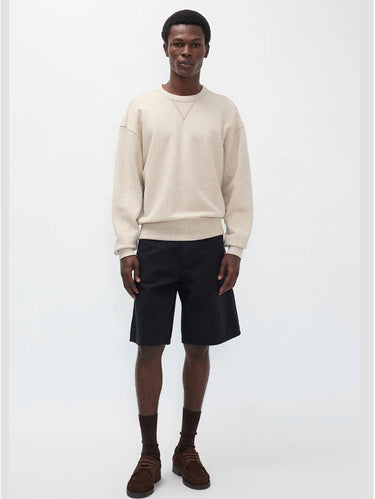 Blue Relaxed Cotton Twill Shorts