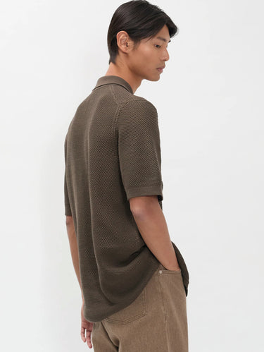 Chemise en coton mercerisé marron