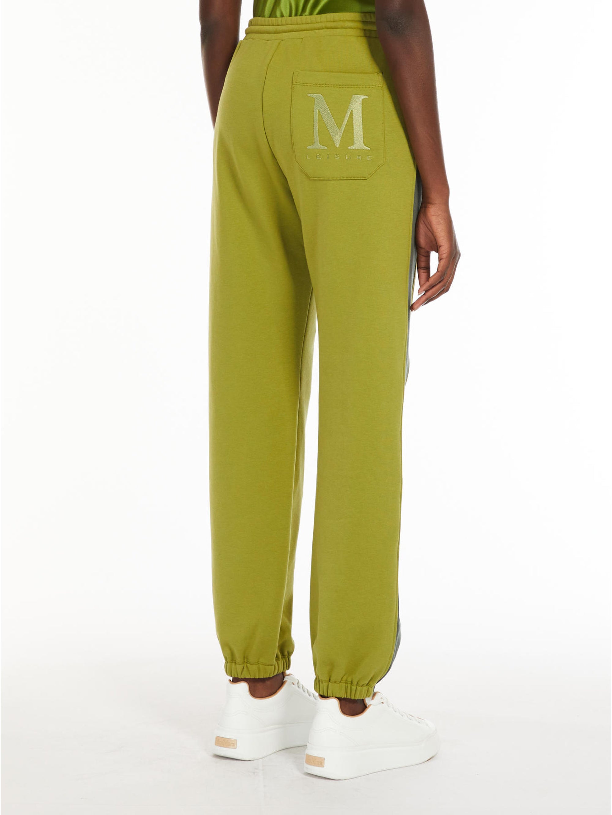 Jogging Pants with Contrasting Band in Acid Green