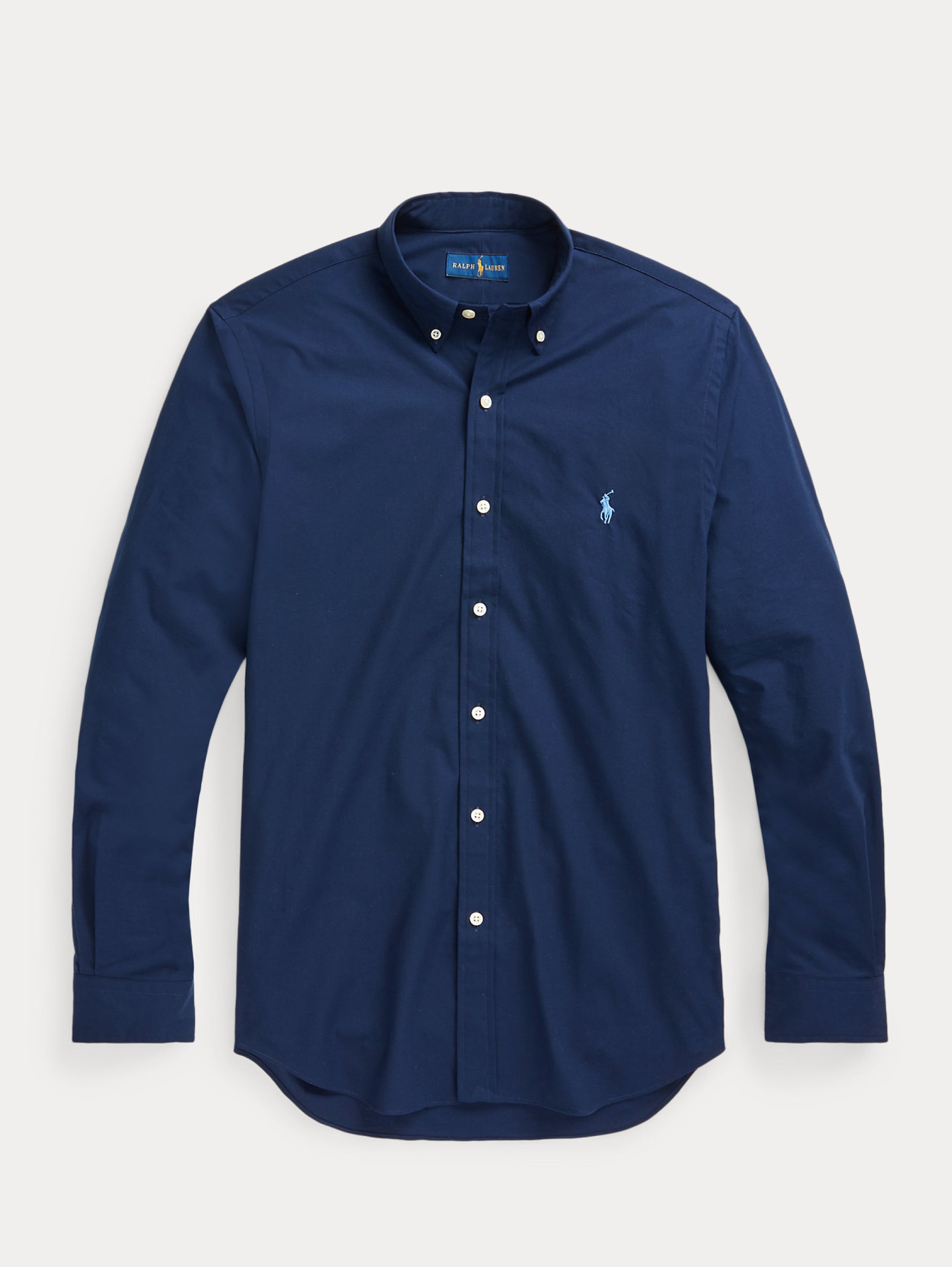 Navy Blue Stretch Poplin Shirt