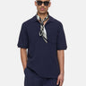 CLOSED-Polo in Tessuto Waffle Blu-TRYME Shop