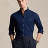 RALPH LAUREN-Camicia in Popeline Elasticizzato Blu Navy-TRYME Shop
