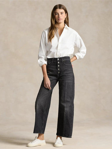 Jeans van Egyptisch katoen Cropped Grijs