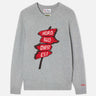 MC2 SAINT BARTH-Maglione Girocollo Grafica Nord Sud Ovest Est 883 Grigio-TRYME Shop