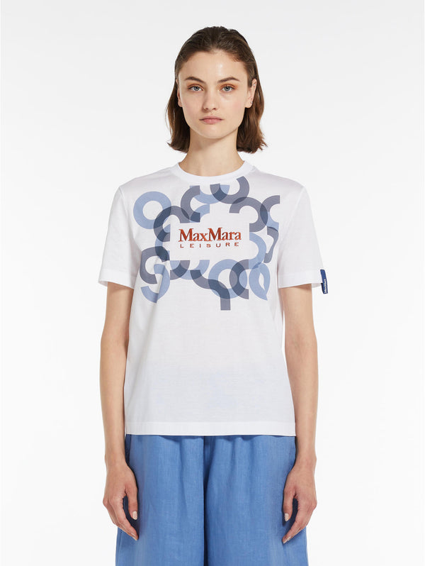 MAX MARA LEISURE-T-shirt con Stampa Bianco-TRYME Shop