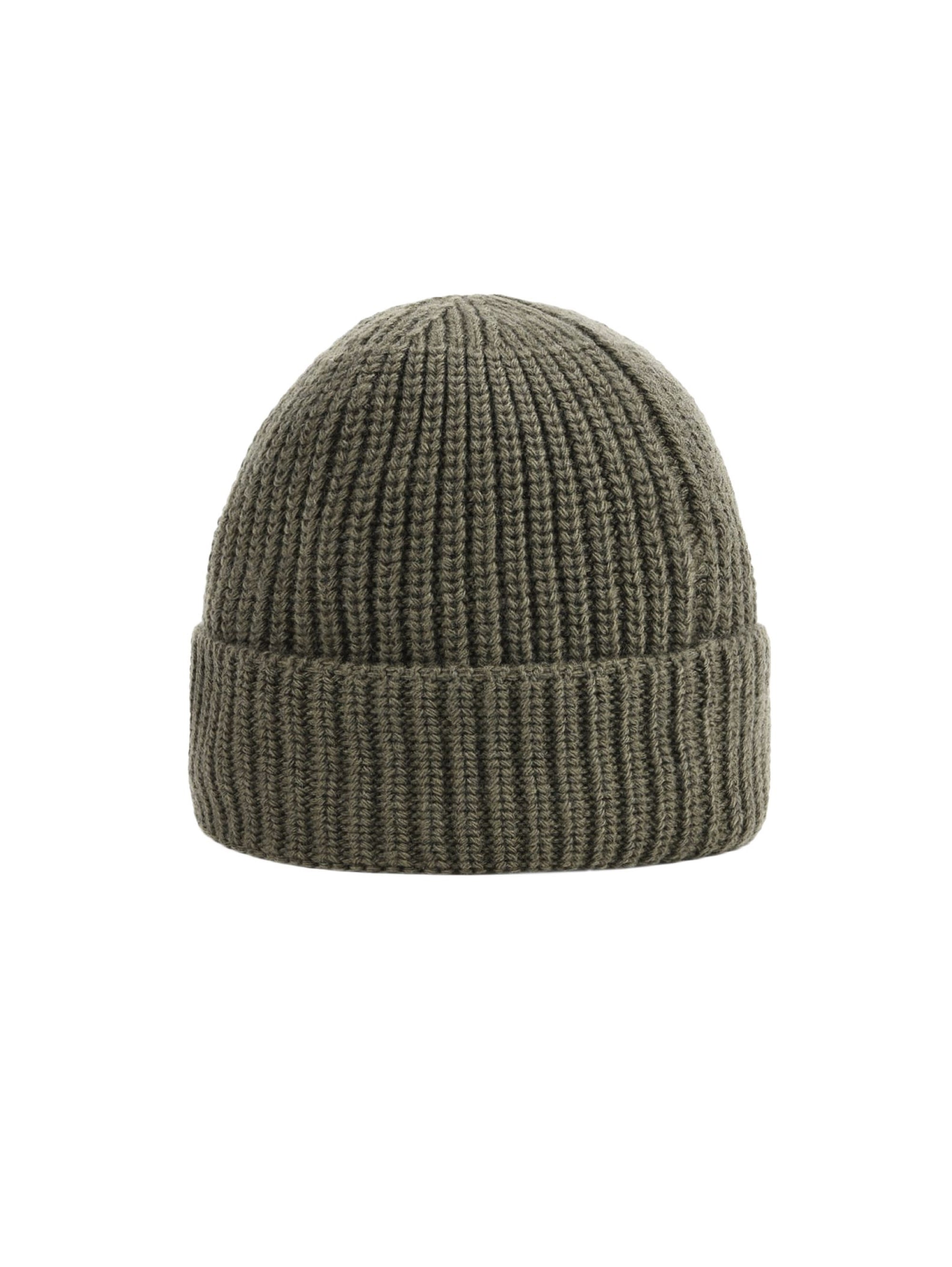 Olive Ribbed Geelong Wool Beanie