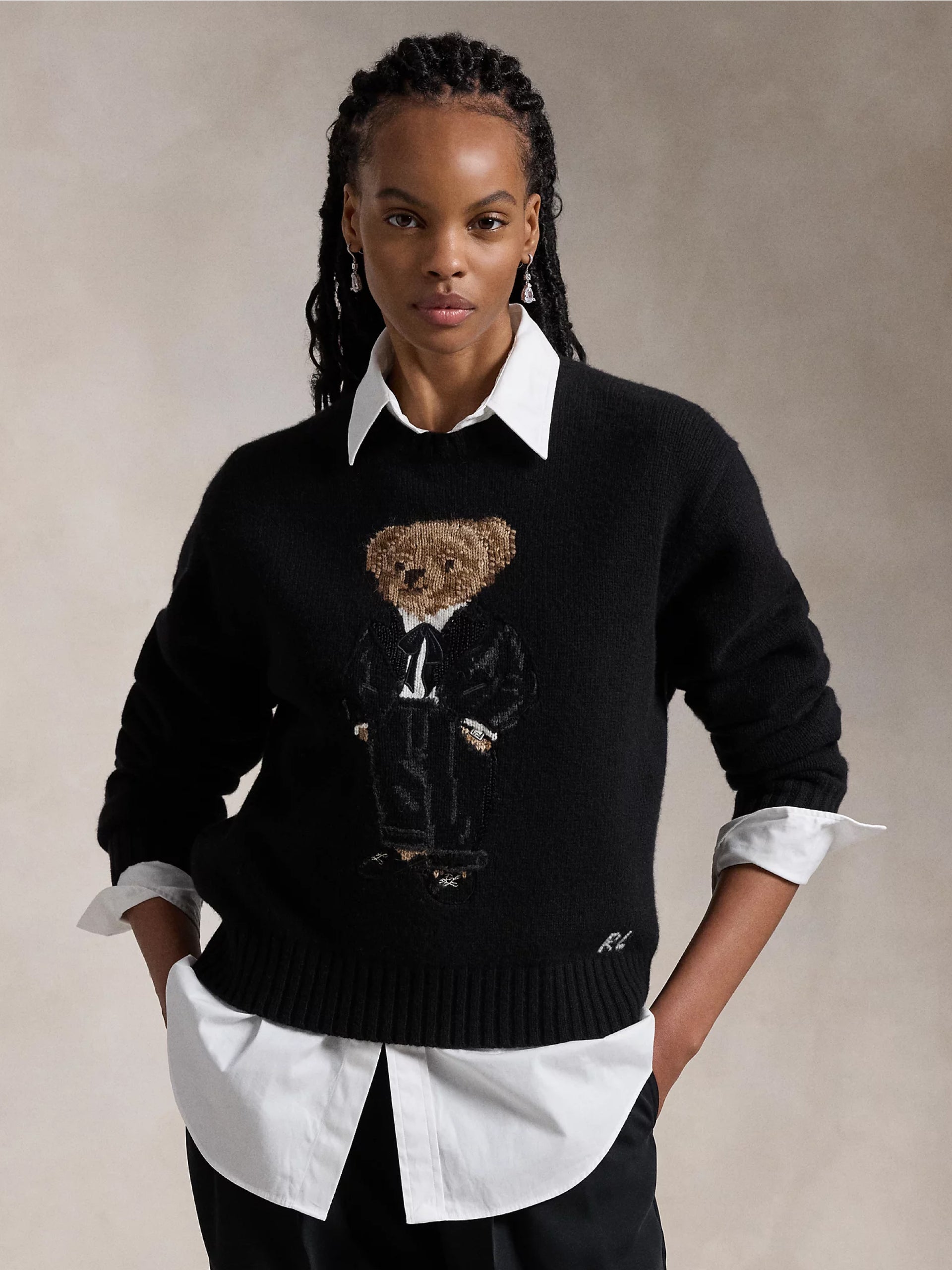 RALPH LAUREN Maglione Polo Bear con Smoking Nero – TRYME Shop