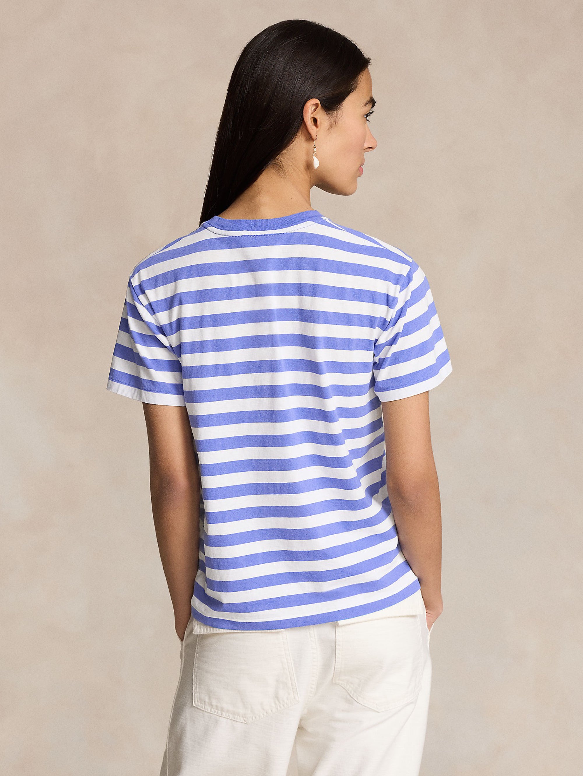 Striped T-shirt with White/Blue Polo Bear Print