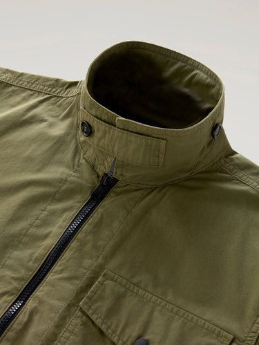 Olijfgroene overshirt jas van katoen