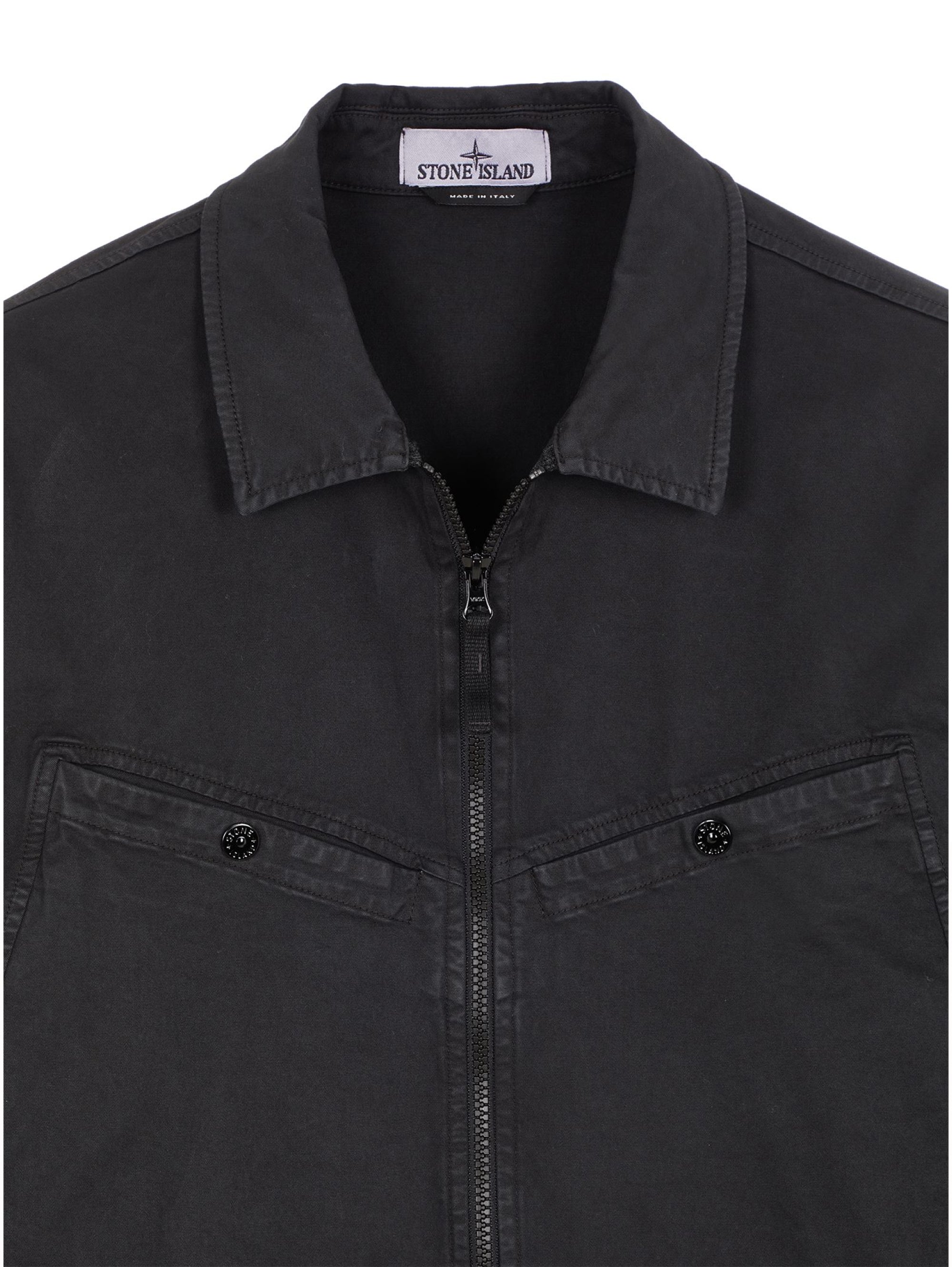 Overshirt in Organic Twill with Old Black treatment