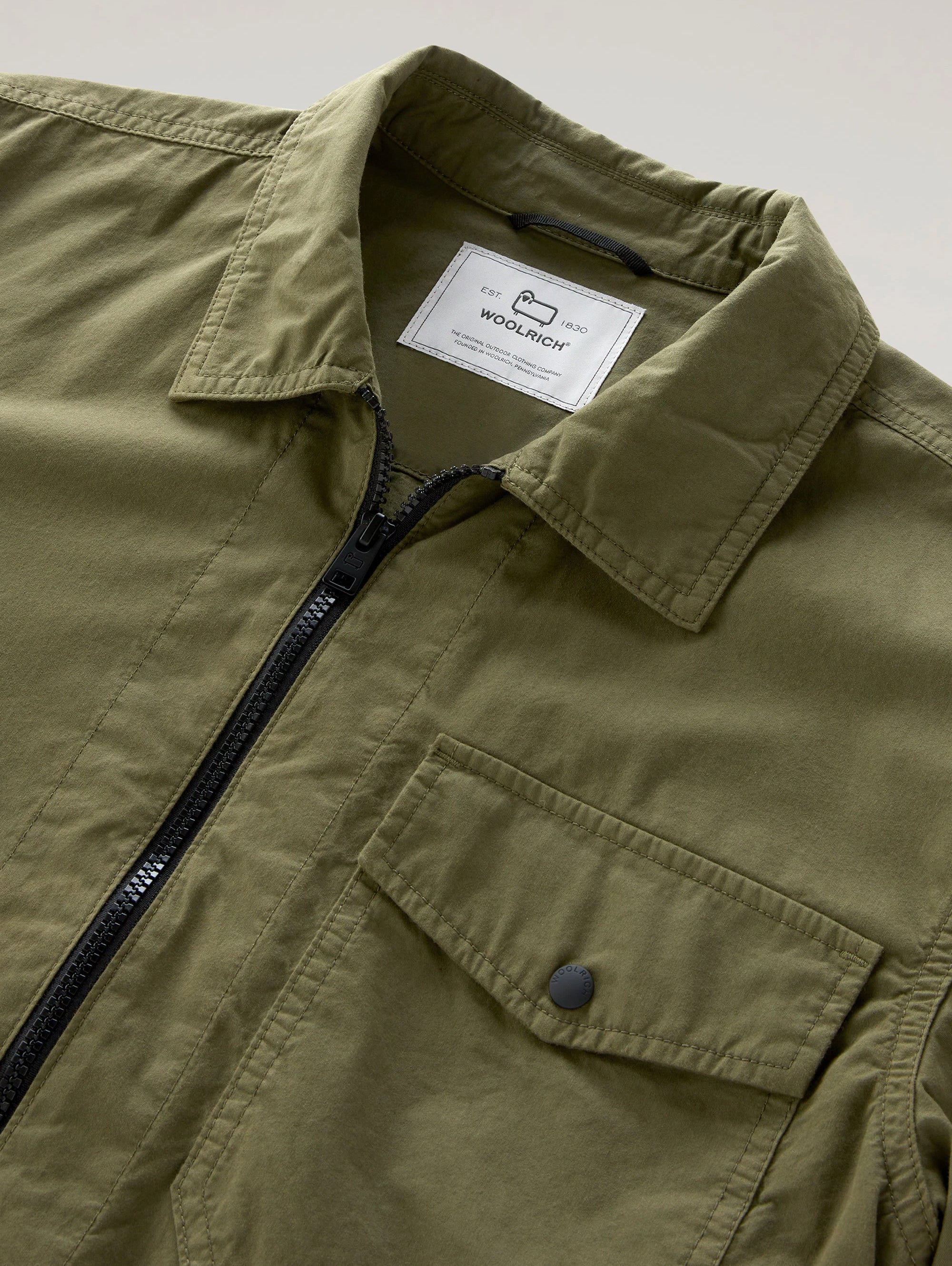 Over Shirt Jacket in Olive Cotton