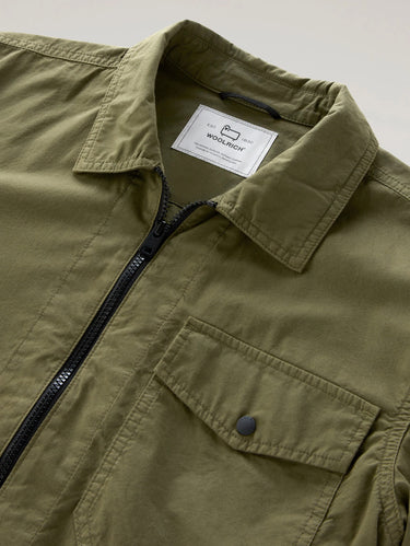 Olijfgroene overshirt jas van katoen