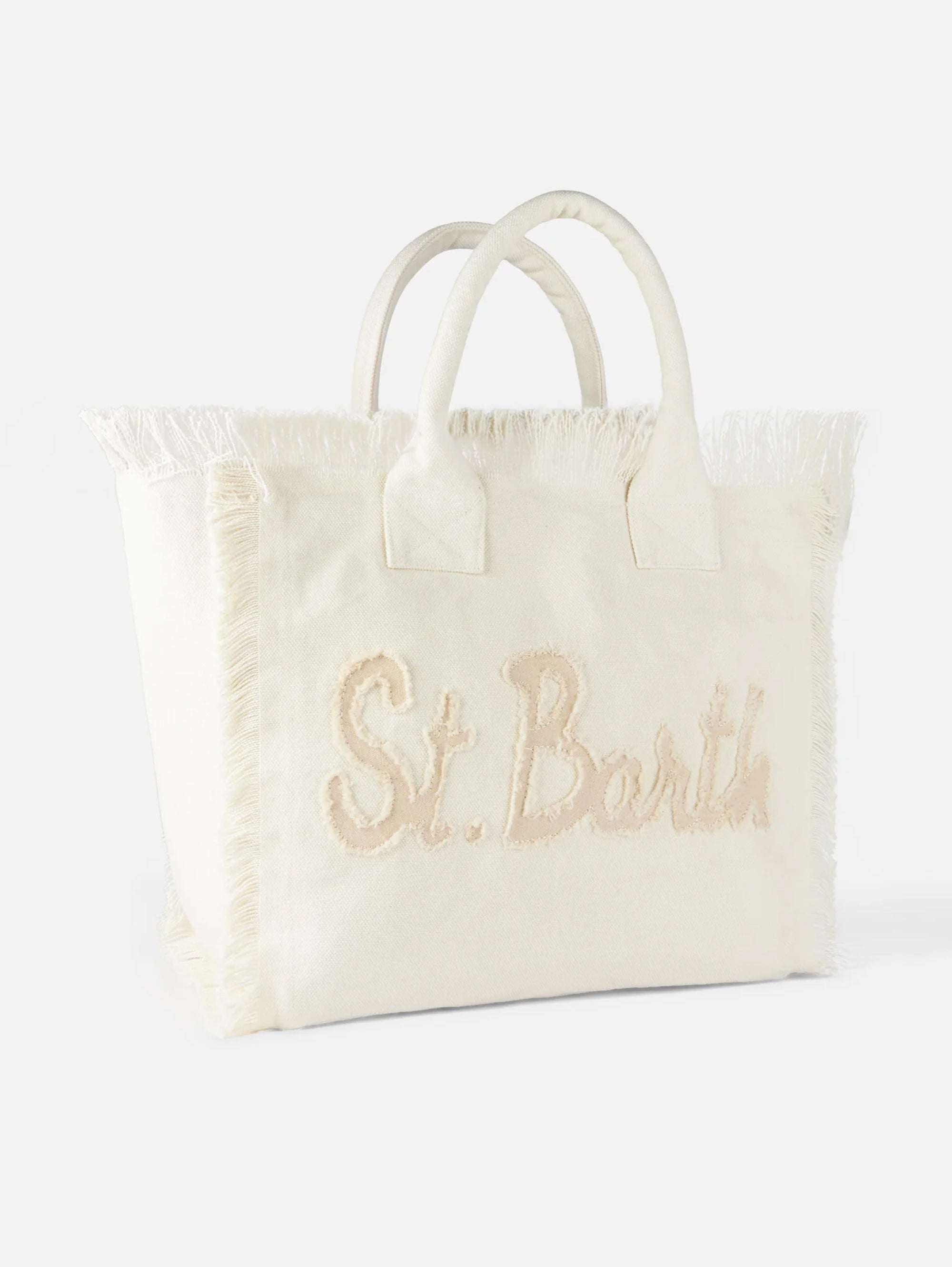 Cotton Tote Bag with White Logo Patch