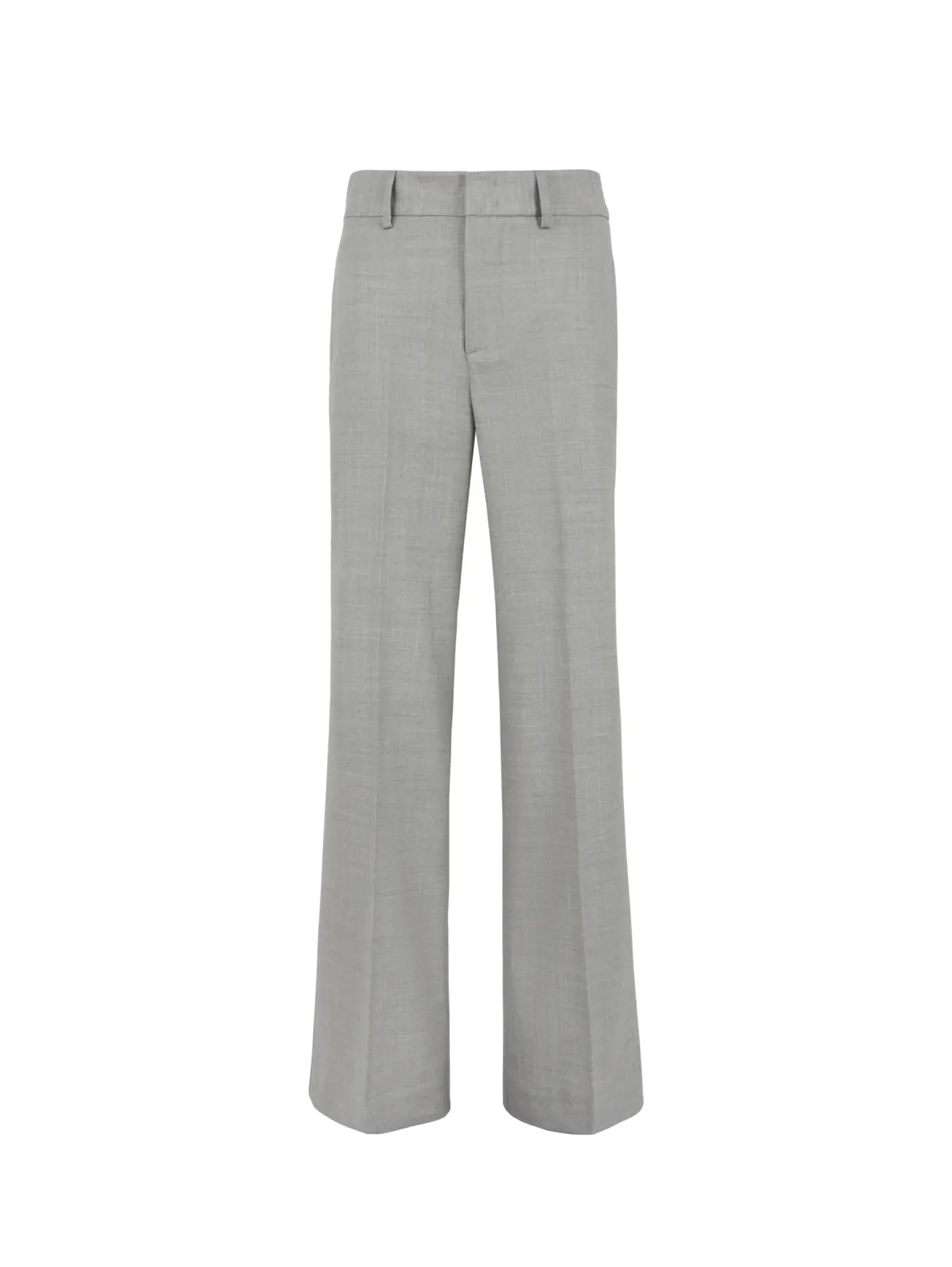 Palazzo Trousers in Gray Cool Wool