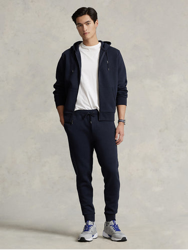 Jogging en maille double bleu
