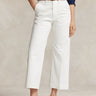 RALPH LAUREN-Pantaloni in Twill di Cotone Cropped Bianco-TRYME Shop
