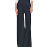 NORMA KAMALI-Pantaloni Vita Alta in Raso Nero-TRYME Shop