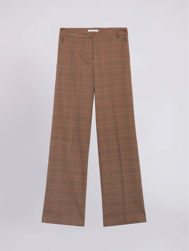 Pantaloni Sartoriali in Principe di Galles Cammello/Moro